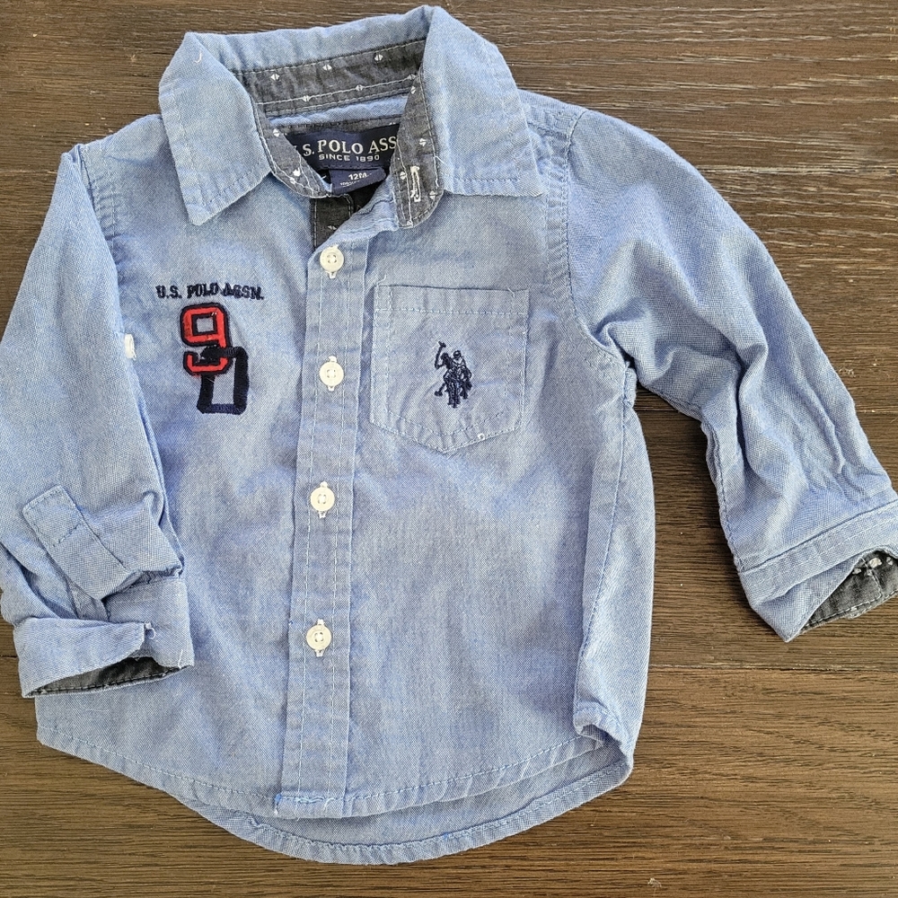 U.S. Polo Assn. 12 month Long Sleeve Button Up